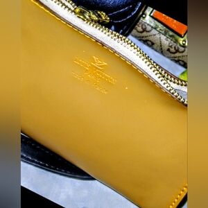 Louis Vuitton Tan Leather Zip Pouch with Gold Tone Hardware